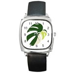 Monstera Square Metal Watch Front