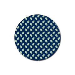 Blue Pines Blue Rubber Round Coaster (4 Pack) by ConteMonfrey