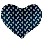 Blue Pines Blue Large 19  Premium Flano Heart Shape Cushions Front