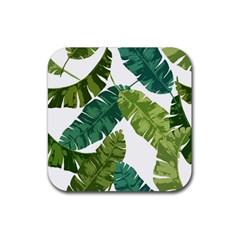 Banana Leaves Tropical Rubber Coaster (square) by ConteMonfrey