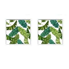 Banana Leaves Tropical Cufflinks (square) by ConteMonfrey