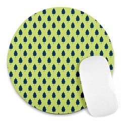 Blue Pines Round Mousepad by ConteMonfrey