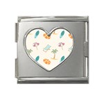 Cool Summer Pattern - Beach Time!   Mega Link Heart Italian Charm (18mm) Front