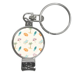 Cool Summer Pattern - Beach Time!   Nail Clippers Key Chain