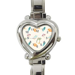 Cool Summer Pattern - Beach Time!   Heart Italian Charm Watch by ConteMonfrey