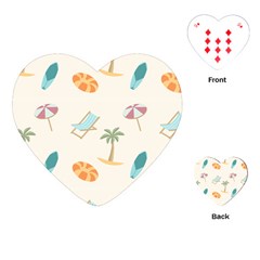 Cool Summer Pattern - Beach Time!   Playing Cards Single Design (heart) by ConteMonfrey