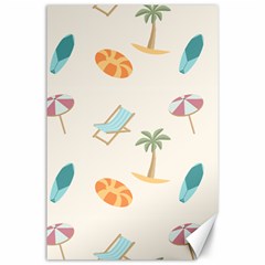 Cool Summer Pattern - Beach Time!   Canvas 24  X 36  by ConteMonfrey