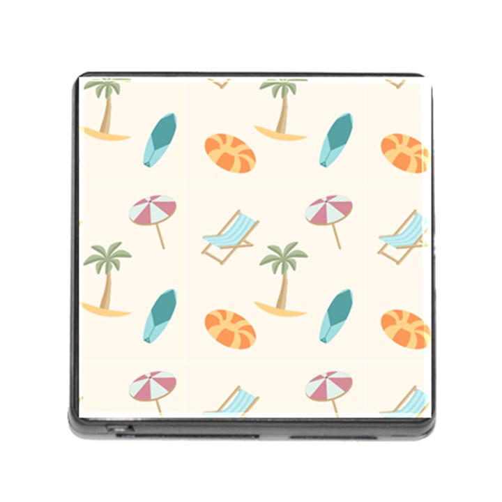 Cool Summer Pattern - Beach Time!   Memory Card Reader (Square 5 Slot)