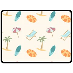 Cool Summer Pattern - Beach Time!   Fleece Blanket (large)  by ConteMonfrey