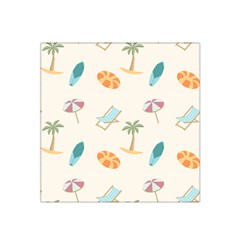 Cool Summer Pattern - Beach Time!   Satin Bandana Scarf 22  X 22  by ConteMonfrey