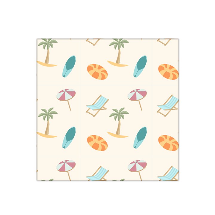 Cool Summer Pattern - Beach Time!   Satin Bandana Scarf 22  x 22 