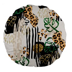 Modern Jungle Large 18  Premium Flano Round Cushions by ConteMonfrey