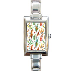 Watercolor Nature Glimpse  Rectangle Italian Charm Watch by ConteMonfrey