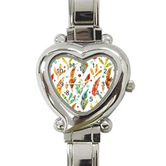 Watercolor Nature Glimpse  Heart Italian Charm Watch by ConteMonfrey