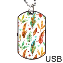 Watercolor Nature Glimpse  Dog Tag Usb Flash (two Sides) by ConteMonfrey