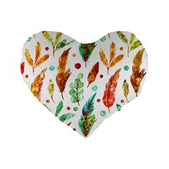 Watercolor Nature Glimpse  Standard 16  Premium Heart Shape Cushions by ConteMonfrey