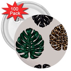 Colorful Monstera  3  Buttons (100 Pack)  by ConteMonfrey