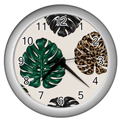 Colorful Monstera  Wall Clock (silver) by ConteMonfrey