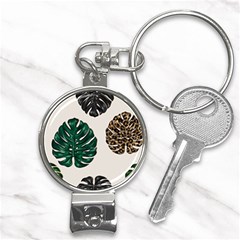 Colorful Monstera  Nail Clippers Key Chain