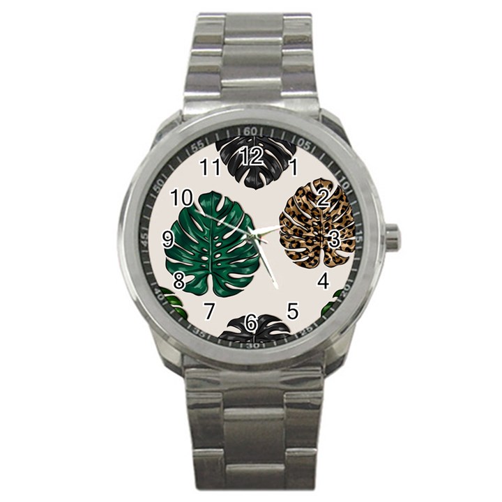 Colorful Monstera  Sport Metal Watch