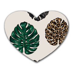 Colorful Monstera  Heart Mousepad by ConteMonfrey