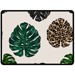 Colorful Monstera  Fleece Blanket (large)  by ConteMonfrey