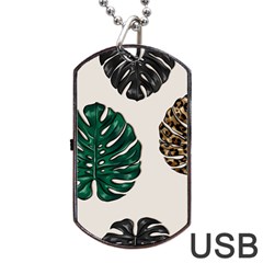 Colorful Monstera  Dog Tag Usb Flash (two Sides) by ConteMonfrey