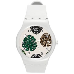 Colorful Monstera  Round Plastic Sport Watch (m) by ConteMonfrey