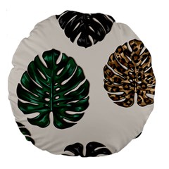 Colorful Monstera  Large 18  Premium Round Cushions by ConteMonfrey