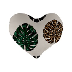 Colorful Monstera  Standard 16  Premium Heart Shape Cushions by ConteMonfrey