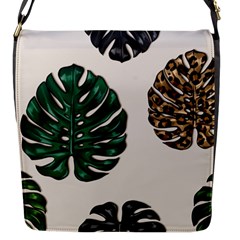 Colorful Monstera  Flap Closure Messenger Bag (s) by ConteMonfrey