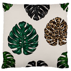 Colorful Monstera  Large Flano Cushion Case (two Sides) by ConteMonfrey