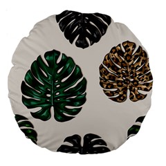 Colorful Monstera  Large 18  Premium Flano Round Cushions by ConteMonfrey