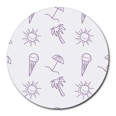 Doodles - Beach Time! Round Mousepad by ConteMonfrey