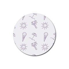 Doodles - Beach Time! Rubber Round Coaster (4 Pack) by ConteMonfrey