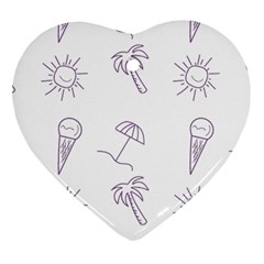 Doodles - Beach Time! Heart Ornament (two Sides) by ConteMonfrey