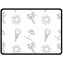 Doodles - Beach Time! Fleece Blanket (large)  by ConteMonfrey