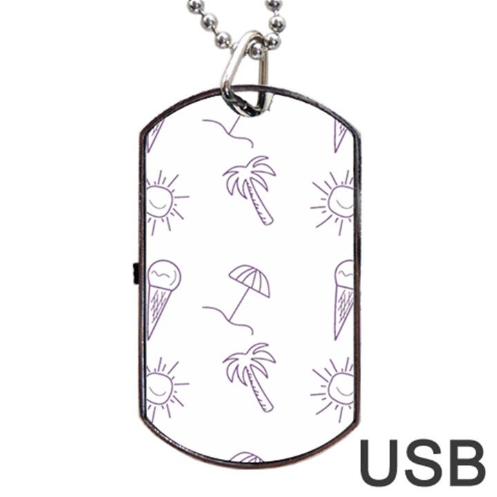 Doodles - Beach Time! Dog Tag USB Flash (One Side)