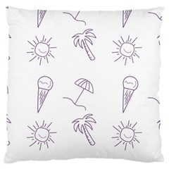 Doodles - Beach Time! Large Cushion Case (two Sides) by ConteMonfrey