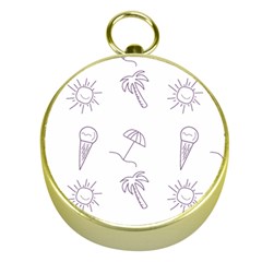 Doodles - Beach Time! Gold Compasses by ConteMonfrey