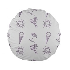 Doodles - Beach Time! Standard 15  Premium Flano Round Cushions by ConteMonfrey