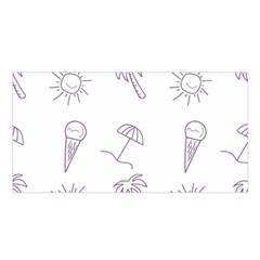 Doodles - Beach Time! Satin Shawl 45  X 80  by ConteMonfrey