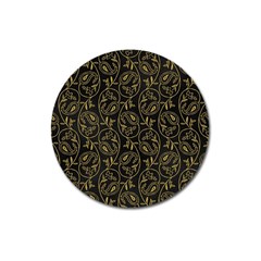 Classy Golden Leaves   Magnet 3  (round) by ConteMonfrey