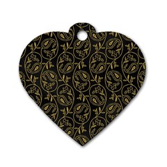 Classy Golden Leaves   Dog Tag Heart (two Sides) by ConteMonfrey