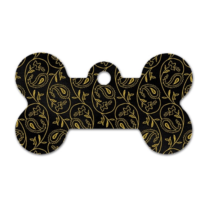 Classy Golden Leaves   Dog Tag Bone (Two Sides)