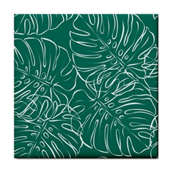 Tropical Monstera  Tile Coaster by ConteMonfrey