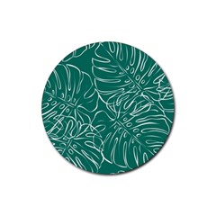 Tropical Monstera  Rubber Coaster (round) by ConteMonfrey