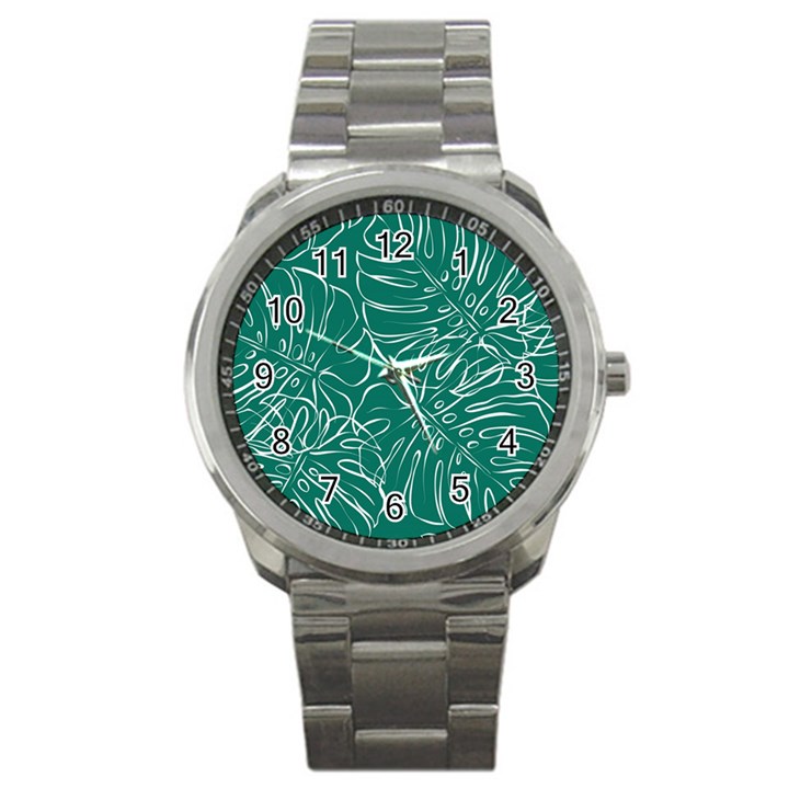 Tropical Monstera  Sport Metal Watch