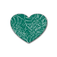 Tropical Monstera  Rubber Heart Coaster (4 Pack) by ConteMonfrey