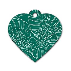 Tropical Monstera  Dog Tag Heart (one Side) by ConteMonfrey